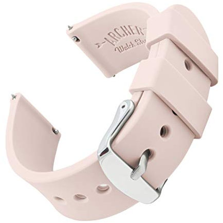 Archer Watch Straps - Cinturini a Sgancio Rapido in Silicone (Rosa Chiaro, 21mm)