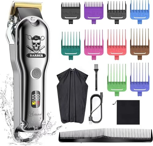 Hair Cutting Kit Pro Hair Clippers for Men Professional Barber Clippers IPX7 Waterproof Cordless Beard Trimmer Hair Trimmer