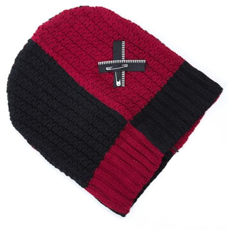 Heartless Mütze Pitch Hate Strick Beanie Punk Rock Schwarz Rot