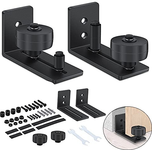 UNIESTT Sliding door system running rail 2, floor guide, sliding door, 8-in-1 adjustable floor roller guide with screws, 8 possible variants for all stable doors, perfect for all sliding doors