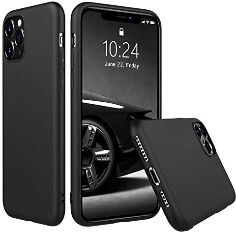 Verco Kompatibel mit iPhone 11 Pro Max Hülle, Matte Rückschale Schutzhülle für Apple iPhone 11 Pro Max Case Silikon Handyhülle - Schwarz