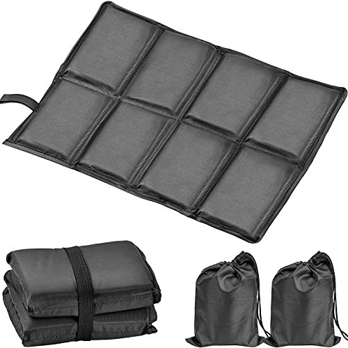 HongBoom 2 Stück Thermo Outdoor Sitzkissen Oxford Thermo Sitzkissen Zusammenklappbare Outdoor Sitzkissen Befestigt Aufbewahrungstaschen Für Rasen Camping Wasserdicht Tragbar Schwarz