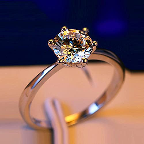 Luxus Weiblicher Kleiner Labordiamant Ring Echt 925 Sterling Silber Verlobungsring Solitaire Eheringe Für Frauen