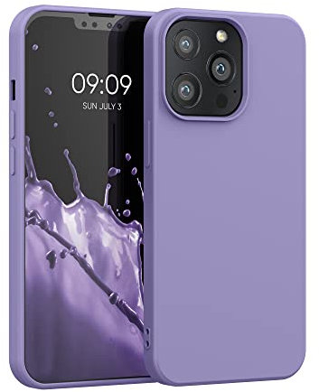 kwmobile Case Compatible with Apple iPhone 13 Pro Case - Slim Protective TPU Silicone Phone Cover - Violet Purple