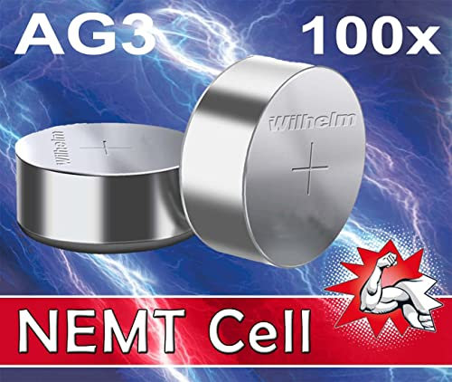 100 X Wilhelm AG3 LR41 - L736-192 - 392 - GP92A Qualitätsbatterien 1,5 V Alkaline