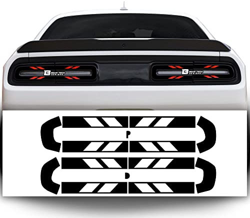 BOGAR TECH DESIGNS Vinyl-Overlay-Aufkleber für Rücklicht, Rennstrecke, kompatibel mit Dodge Challenger 2015–2024, glänzend Typ C