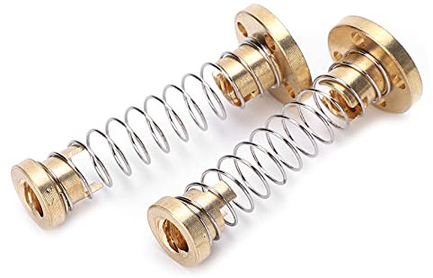 Shanrya T8 Anti-Spielmutter, Federmessingspalt Eliminiert, 4x Mutter, 2x Feder, T-Gewinde, 8mm, Messing, für 3D-Drucker und Haushalts-CNC-Walzwerke