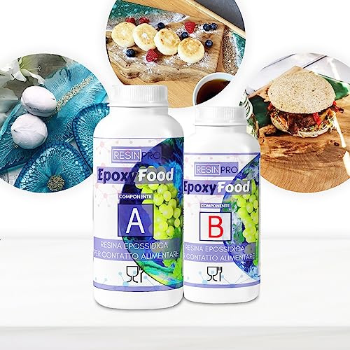 Resin Pro® EPOXY RESIN LEBENSMITTELECHT-32 kg: Ideal für Tische, Tabletts, Teller und Untersetzer - Zertifiziert - Kostenlose Handschuhe - 100% Made in Italy