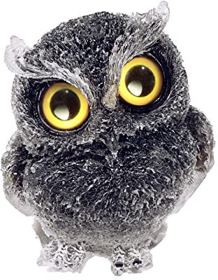 KYEYGWO Obsidian Nette Kristall Eule Figur Ornamente, Mini Stein Käuzchen Statuen Harz Tier Skulptur Talisman Heilstein Vögel Dekoration für Haus Büro Tisch, Blumentopf, Micro Landschaft, 6 cm