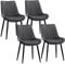 CLIPOP Samt Esszimmerstühle 4er Set Küchenstühle Polsterstuhl Wohnzimmerstuhl Gepolsterte Sessel Sitzfläche mit Rückenlehne und Metallbeine (4er Set, Grau)