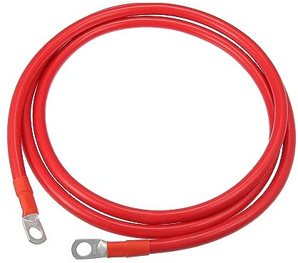 X AUTOHAUX Battery Inverter Cable, 4 AWG Gauge 6ft for Car Red with 3/8 Ring