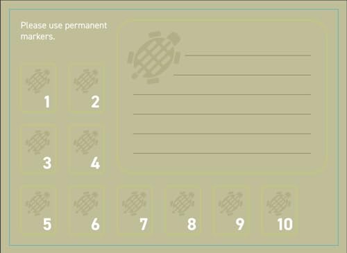 Flashwoife, 10 Stueck MicroSD Etiketten (8x11 mm) nummeriert und 1 Stueck Beschriftung Aufkleber (48x35 mm); hellgrün