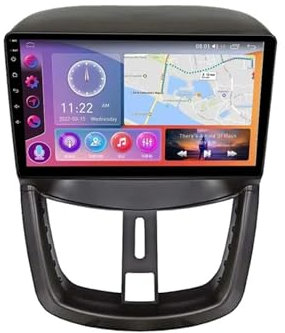 FONALO Doppio DIN Android Radio Stereo Auto per Peugeot 207 2006-2015 Collega e USA 9 Pollici Touchscreen Ricevitore Video con 4G WiFi SWC Carplay Bluetooth con Mappa (Color : 9863 2+32G)