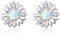 TANGPOET Daisy Ohrstecker 925 Sterling Silber Opal Daisy Blume Ohrringe, Gänseblümchen Ohrring, Schmuck Geschenke für Damen Frauen Mädchen