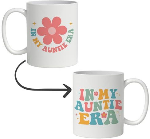 DOTAIN In My Auntie Era Double Sided Printed - Aunt Gifts, Mothers Day Gifts for Auntie, Aunt Gift from Niece Nephew, In My Auntie Era Coffee Mugs 11 Oz White