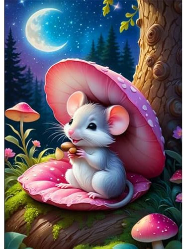 CEOVR 5D Diamond Painting Erwachsene Maus,Diamond Painting Set Erwachsene,30x40 cm Pilz Diamond-painting Pictures DIY Cross,Mond Diamant Painting Art Kits