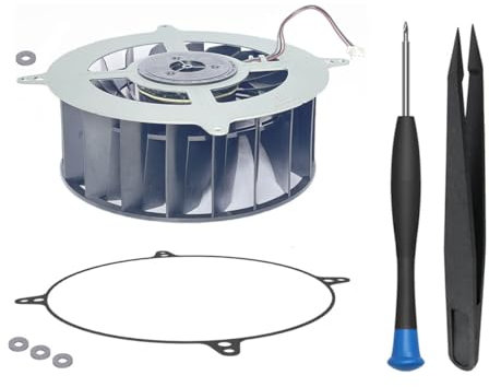 ElecGear PS5 Interner Lüfter (NMB 12047GS-12N-WB, 18 Flügel), Zusätzlicher Stoßfester Dichtungs-O-Ring Reparaturwerkzeugsatz Schraubendreher, CPU und Gehäuselüfter-Ersatz für PlayStation 5 CFI-1xxx