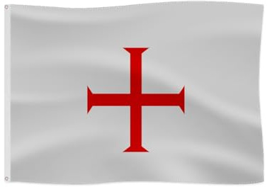 Bandera medieval del escudo de armas para diversión al aire libre, bandera histórica (caballeros templarios)
