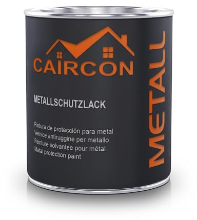 CAIRCON Metallschutzlack 3in1 Rostschutzfarbe für Metall – Grundierung, Rostschutz & Lack – Silber 750ml