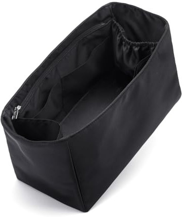 Wasserabweisender Nylon-Organizer-Einsatz für LV Neverfull mit Reißverschlusstasche und Getränkehalter (Schwarz, MM)