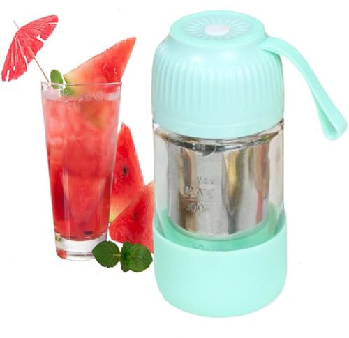 300ml Mini Juicer Blenders, Electric Fresh Juicer Express Bottle Juicer Machines with High Juice Yield,Waterproof Handheld Blenders Juicer for Fruits and Vegetables#White#green