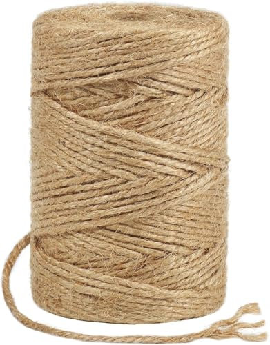 1MM 2MM 3MM 4MM 6MM 8MM 10MM Cordon en Jute Naturel Marron Cordon d'emballage Cadeau - Cordon décoratif pour Emballage, Bricolage, Artisanat, Fleuriste, décoration (3MMX200M)