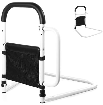 HooJtny Barandilla Cama Adulto, Barrera Seguridad Niños Cama, Barandilla de Cama para Bebe de Seguridad con Asas Dobles y Bolsa de Almacenamiento, para Ancianos, Discapacitados, Niños