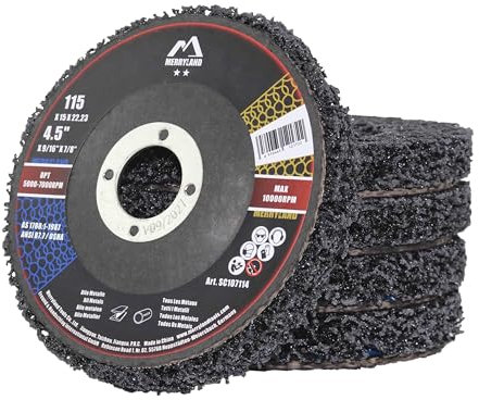 Merryland CSD Scheibe 115 Farbe Rost Winkelschleifer, 115mm Schwarz Reinigungsscheibe Entroster Scheibe Metall Edelstahl Stahl Grobreinigungsscheibe Grobschleifscheibe 5 Stück, Craft-Line SC107114-05