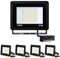 SUBTLETY 5x100W Aluminium Strahler für Arbeitsbeleuchtung LED Baustrahler Außen Sicherheitsbeleuchtung 230V Wandstrahler Superhelle Scheinwerfer Fluter Außenlampe für Garten Garage Gehwege (Kaltweiß)