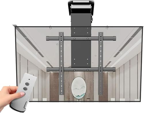 Supports de montage TV Support TV de plafond motorisé, support de levage TV avec télécommande et commande par interrupteur, support TV rabattable de 0 à 85 °, pour supports muraux TV de 50 à 90 pouce