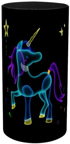 VAPOKF Pen Holder for Desk, Music Box Pen Pot Pencil Holders Makeup Brushes Storage Desktop Stationary Supplies Organiser for Home Office - Fluorescent Unicorn Stars