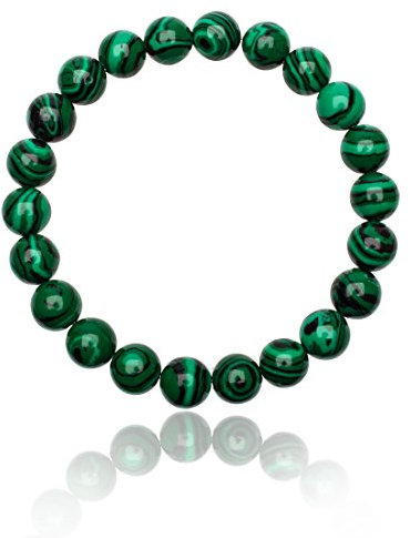 Unique Gems Chakra Kinder Perlenarmband Malachit Ø 6mm Naturstein Kugelarmband elastisch 13cm bis 15cm Juweliers Qualität