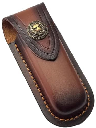 Tsffae Leather Knife Cover Knife Sheath Belt Loop Knife Sheaths Pu Leather Safety Knife Pouch Holder for Outdoors Camping Fishing