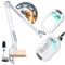 Veemagni 10X Rechteckige Lupe mit Licht und Klemme, 2 * 16 Zoll große Schwenkarm LED lupenlampe mit licht, 5 Farbmodi stufenlos dimmen, Hände frei tischlupe mit Beleuchtung für Lesen Malerei-Weiß