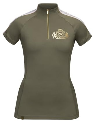 Shires Aubrion Team Short Sleeve Womens Base Layer - Moss Small