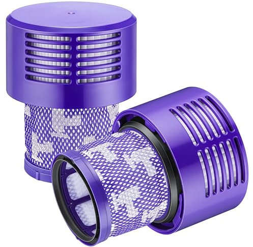 PIESSEONLINE - 3 Filtri HEPA Compatibile con Aspirapolvere Dyson V10 - Aspirazione Potente Fino al 99% - Facile da Installare, Lavabile - Rimuove Polvere, Cibo, Peli e Sporco Generale - DFHV10