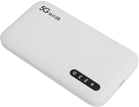 KIMISS 5G WiFi 6 Mobiler Hotspot - Tragbarer Router für 16 Geräte, 6100 MAh Batterie, SIM -Karten Steckplatz Hohe Geschwindigkeit, Wasserfest, Ideal für die Reise