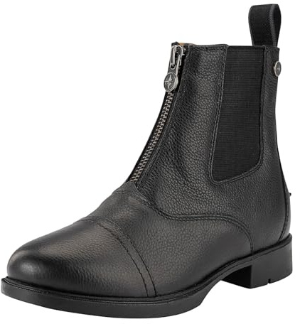 Suedwind Reitstiefeletten Nova Soft FZ - Herren & Damen Reitschuhe aus weichem Rindsleder – Paddock Stiefeletten mit Mesh-Lining, Nova-Gummisohle & Reißverschluss vorne – schwarz – Gr. 43