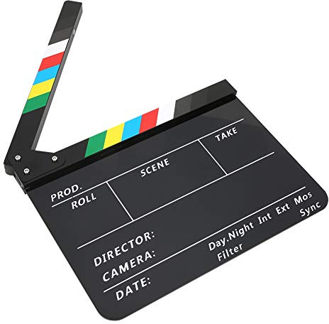 Acouto Acrylic Clapperboard Loud Clear Sound Roll -tool for the Video Scene 30x25cm Camera Photography, Film production]