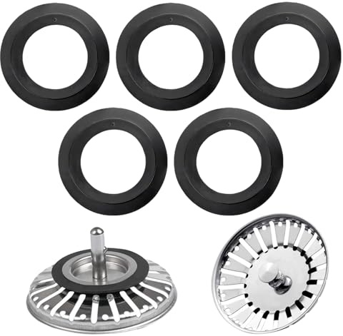 5 Pcs Joints Universels pour Bonde D'Évier, Joint en Élastomère pour Paniers Filtrants, Accessoires de Bouchon D'Évier, Joint de Remplacement pour Évier Et Bonde (Ø Intérieur 32 Mm, Ø Extérieur 54 Mm)