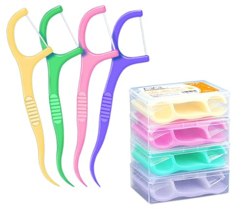 Filo Interdentale, 200 Dental Floss Per La Dentizione Filo Interdentale In Quattro Gusti Per Una Facile Pulizia Dei Denti Stuzzicadenti In Scatola Con Confezione Portatile Stuzzicadenti Plastica