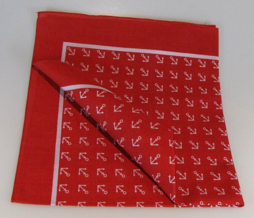 Halstuch/Vierecktuch Anker 54x54 cm rot