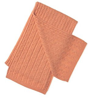 Modassori Damen Strickschal groß 200 x 28cm kuschelig Angora Kaschmir Wolle Orange Collection Herbst-Winter 2024-2025