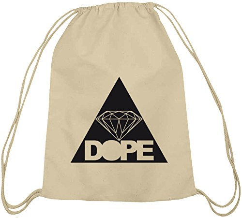 Shirtstreet24, DOPE TRIANGLE, Baumwoll natur Turnbeutel Rucksack Sport Beutel, Größe: onesize,natur