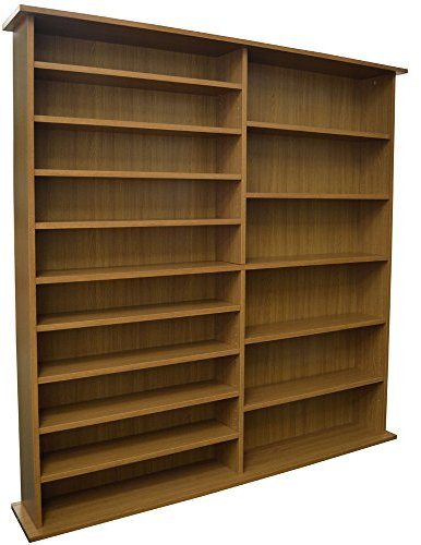 WATSONS EXTRA - 1300 CD / 552 DVD/Large Media Book Storage Shelves - Oak
