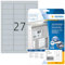 HERMA 4222 Typenschild Folien-Etiketten silber, 800 Blatt, 63,5 x 29,6 mm, 27 pro A4 Bogen, 21600 Stück, selbstklebend, bedruckbar, wetterfest, blanko Klebefolie Aufkleber aus Folie