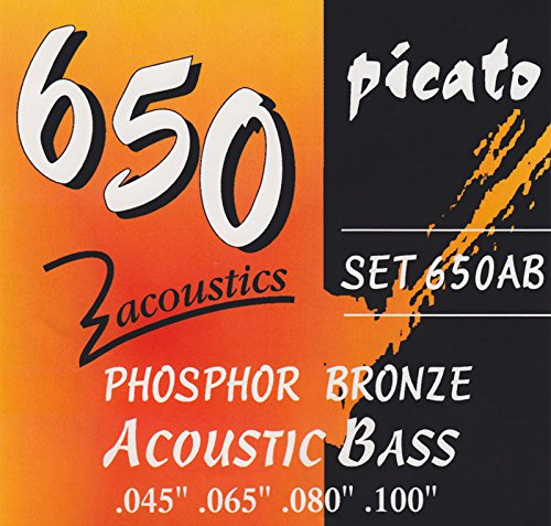 Picato 96510 Acoustic Bass Phosphor Bronze Roundwound Set, 45-100