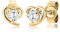 Elli PREMIUM Ohrringe Damen Herz Liebe Freundschaft mit Zirkonia Kristalle in 585 Gelbgold