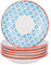 Nicola Spring Hand-Printed Cappuccino Saucers - 14.5cm - Blue - Pack of 6 - Porcelain Tea Dish Espresso Coffee Cup Plate