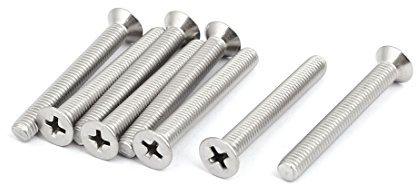 sourcing map Tornillo De Máquina M5X40mm De 316 Acero Inoxidable De Cabeza Avellanada 8Pcs